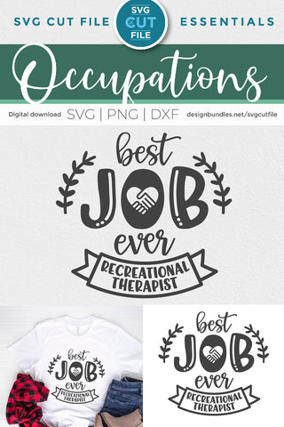 Recreational therapist svg, recreational therapy best job svg SVG SVG Cut File 