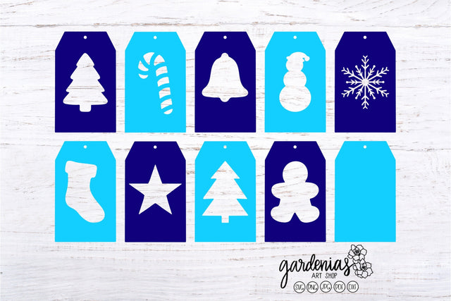 Rectangle Christmas Tags SVG Gardenias Art Shop 