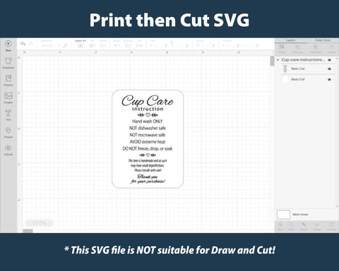 Rectangle cup care instruction cards. Tumbler care card SVG sticker SVG Templates by Pauline 