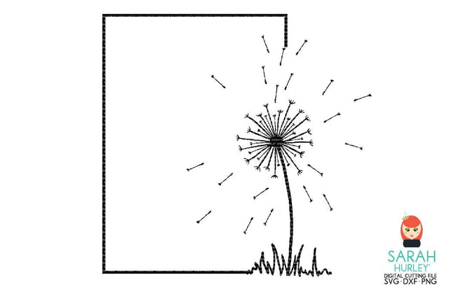 Rectangle Dandelion Frame SVG Sarah Hurley 