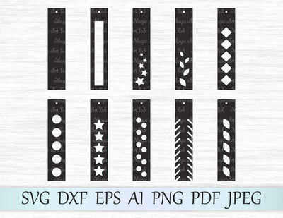 Rectangle earrings cut files SVG MagicArtLab 