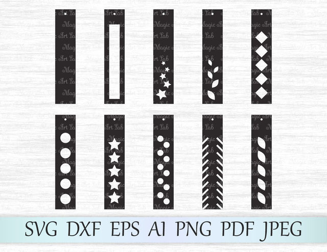 Rectangle earrings cut files SVG MagicArtLab 