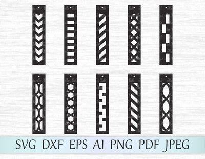 Rectangle earrings cut files SVG MagicArtLab 