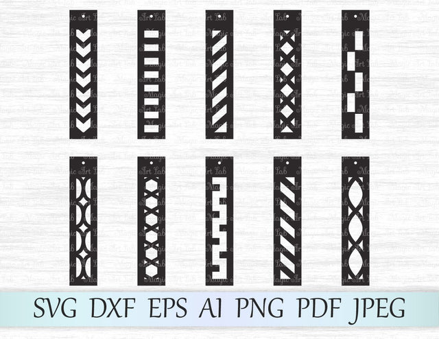 Rectangle earrings cut files SVG MagicArtLab 