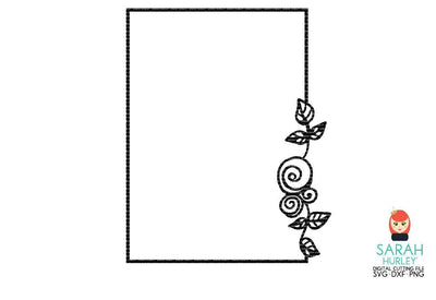 Rectangle Floral Frame SVG Sarah Hurley 