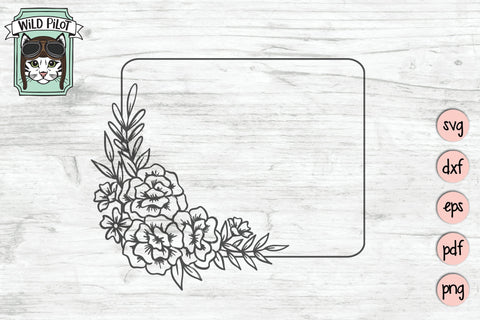 Rectangle Flower Frame SVG Cut File SVG Wild Pilot 