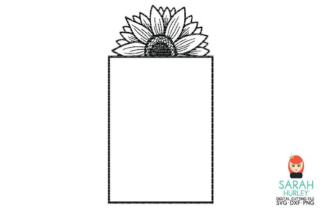 Rectangle Sunflower Frame SVG Sarah Hurley 