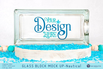 Rectangular Glass Block - mock up, styled photo Mock Up Photo Mae Middleton Studio 