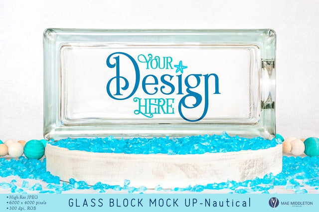 Rectangular Glass Block - mock up, styled photo Mock Up Photo Mae Middleton Studio 