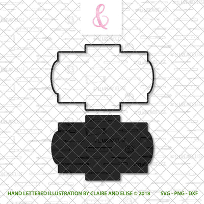 Rectangular Monogram Frame - Label Frame - SVG PNG DXF SVG Claire And Elise 