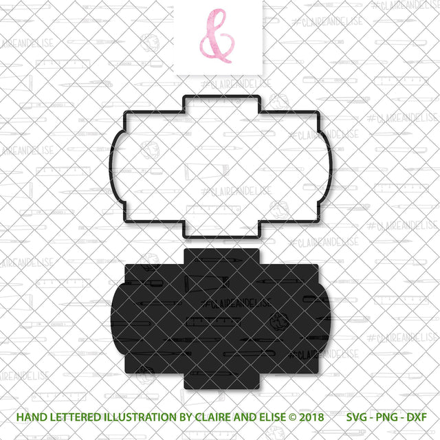 Rectangular Monogram Frame - Label Frame - SVG PNG DXF SVG Claire And Elise 
