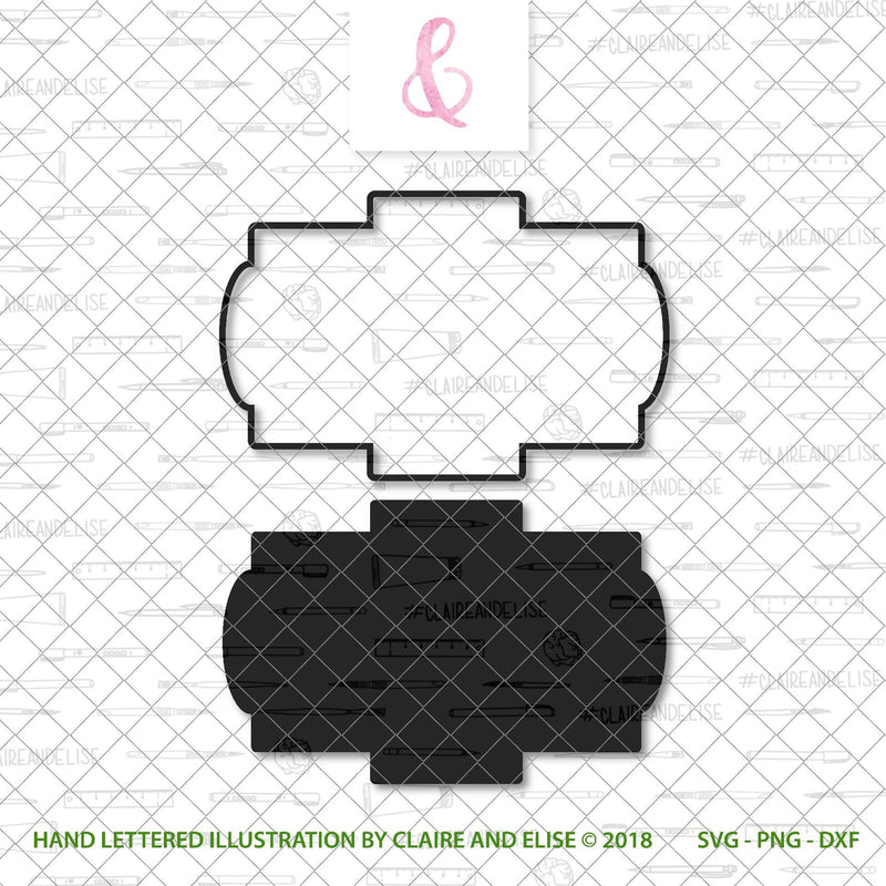 Rectangle Initial Box Rectangular Monogram Frame - Label Frame - SVG PNG DXF - So Fontsy