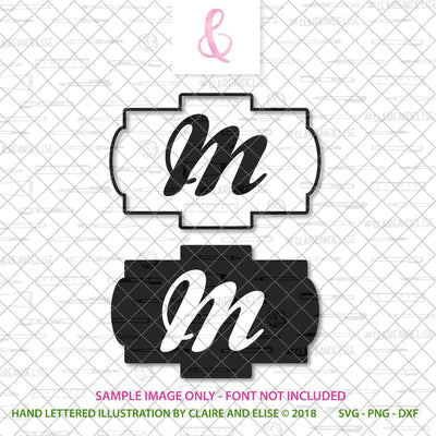 Rectangular Monogram Frame - Label Frame - SVG PNG DXF - So Fontsy