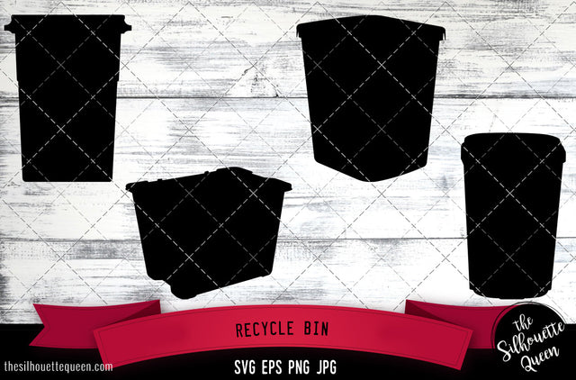 Recycle Bin Silhouette Vector SVG SVG Loveleen Kaur 