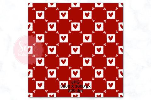 Red and White Valentines Digital Papers Backgrounds Set Digital Pattern SineDigitalDesign 