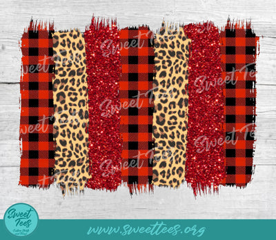 Red Animal Print Plaid Sublimation PNG Sublimation Sweet Tees 