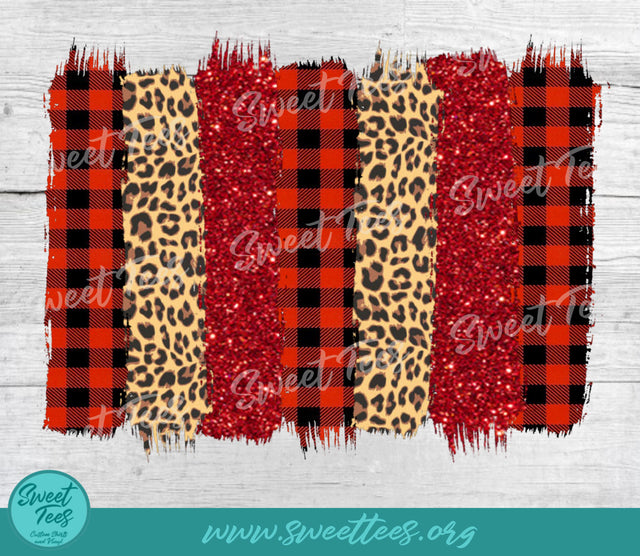 Red Animal Print Plaid Sublimation PNG Sublimation Sweet Tees 