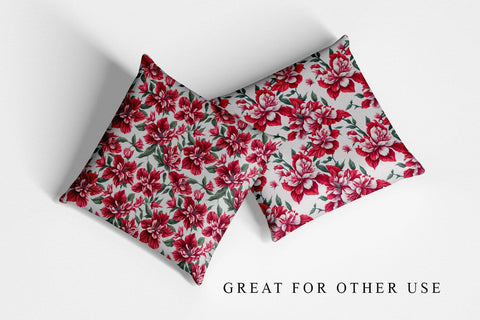 Red azalea digital paper seamless pattern Digital Pattern artnoy 