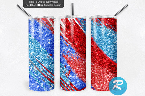 Red Blue Glitter 20 oz / 30 oz Tumbler PNG Sublimation Regulrcrative 