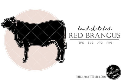 Red Brangus Sketch Vector SVG Loveleen Kaur 