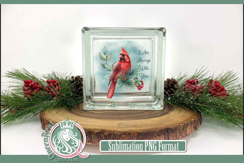 Red Cardinal Always With You Sublimation Sublimation QueenBrat Digital Designs 