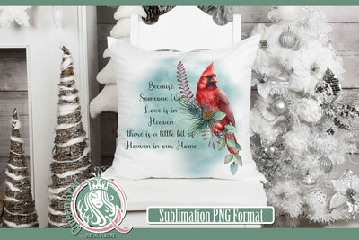 Red Cardinal Heaven In Our Home Sublimation Sublimation QueenBrat Digital Designs 