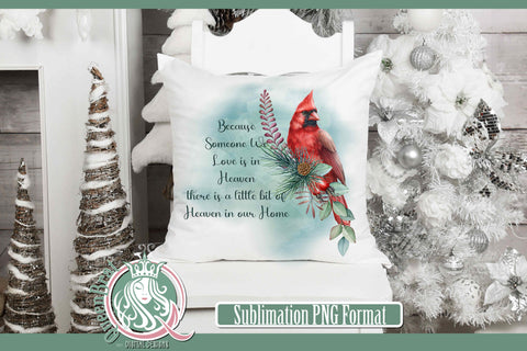 Red Cardinal Heaven In Our Home Sublimation Sublimation QueenBrat Digital Designs 