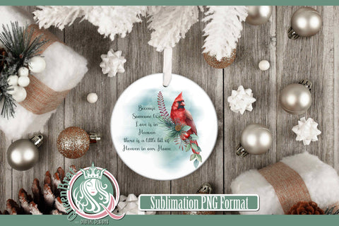 Red Cardinal Heaven In Our Home Sublimation Sublimation QueenBrat Digital Designs 