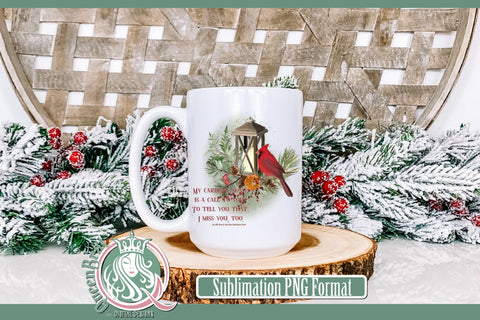 Red Cardinal I Miss You Too Sublimation Sublimation QueenBrat Digital Designs 
