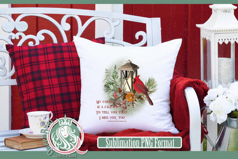 Red Cardinal I Miss You Too Sublimation Sublimation QueenBrat Digital Designs 
