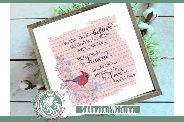 Red Cardinal Love Never Dies Sublimation Sublimation QueenBrat Digital Designs 