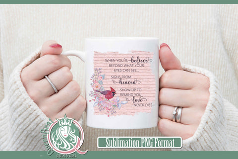 Red Cardinal Love Never Dies Sublimation Sublimation QueenBrat Digital Designs 