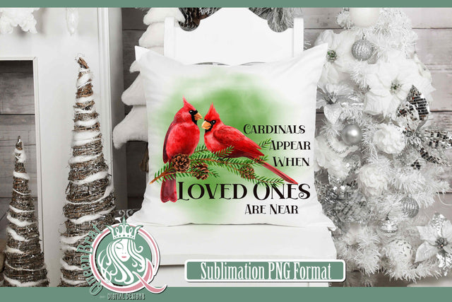 Red Cardinal Loved Ones Near Sublimation Sublimation QueenBrat Digital Designs 