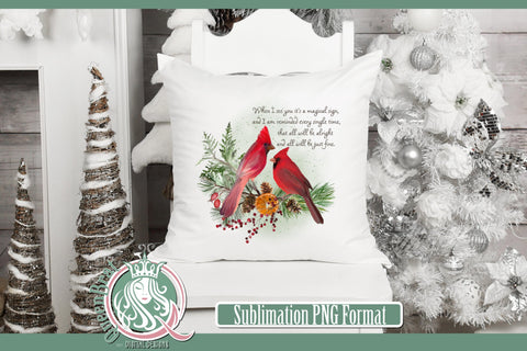 Red Cardinal Magical Sign Sublimation Sublimation QueenBrat Digital Designs 