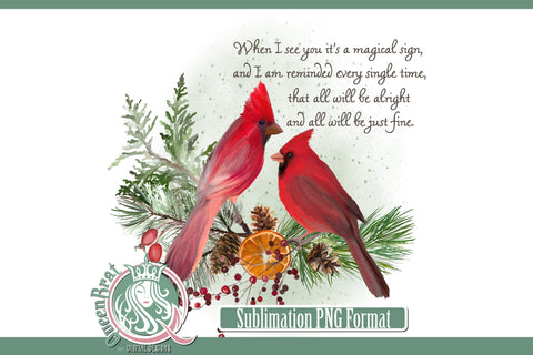 Red Cardinal Magical Sign Sublimation Sublimation QueenBrat Digital Designs 