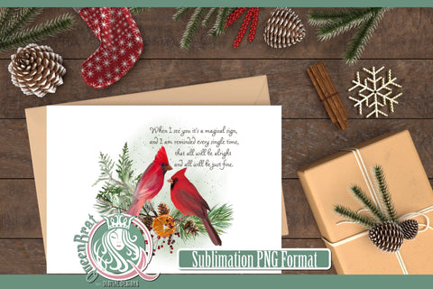 Red Cardinal Magical Sign Sublimation Sublimation QueenBrat Digital Designs 