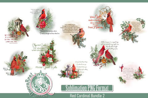 Red Cardinal Sublimation Bundle 2 Sublimation QueenBrat Digital Designs 