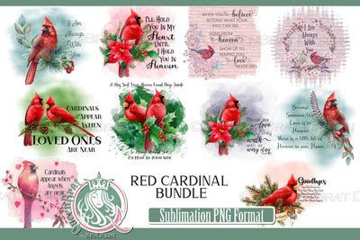 Red Cardinal Sublimation Bundle Sublimation QueenBrat Digital Designs 