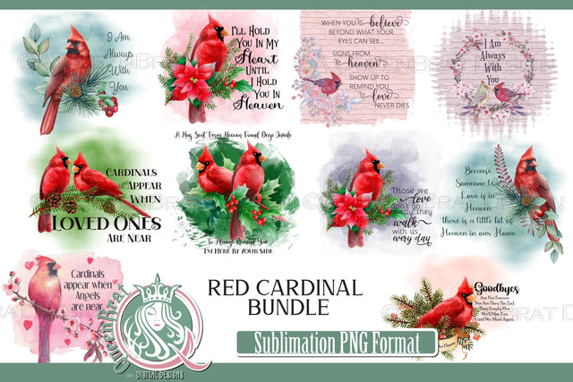Red Cardinal Sublimation Bundle Sublimation QueenBrat Digital Designs 