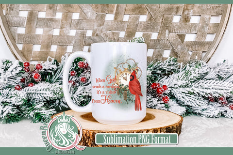 Red Cardinal Visitor From Heaven Sublimation Sublimation QueenBrat Digital Designs 