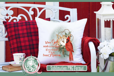 Red Cardinal Visitor From Heaven Sublimation Sublimation QueenBrat Digital Designs 