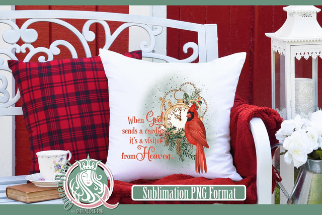 Red Cardinal Visitor From Heaven Sublimation Sublimation QueenBrat Digital Designs 