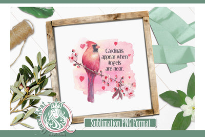 Red Cardinal When Angels Are Near Sublimation Sublimation QueenBrat Digital Designs 