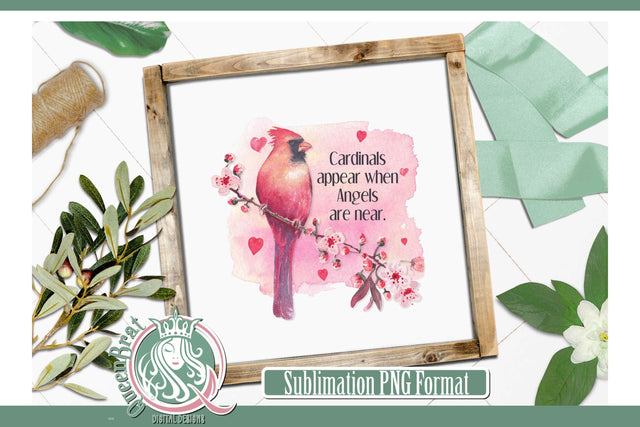 Red Cardinal When Angels Are Near Sublimation Sublimation QueenBrat Digital Designs 