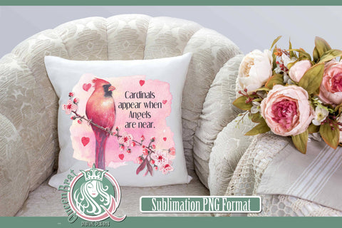 Red Cardinal When Angels Are Near Sublimation Sublimation QueenBrat Digital Designs 
