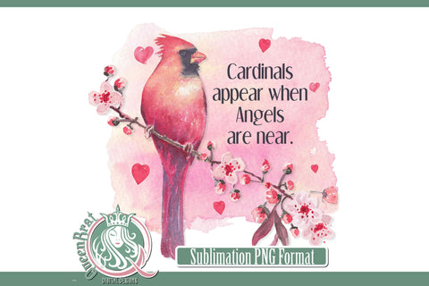 Red Cardinal When Angels Are Near Sublimation Sublimation QueenBrat Digital Designs 