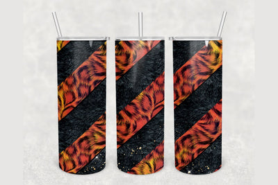 Red Cheetah Black Skin Striped Tumbler sublimation design 20 oz skinny tumbler wrap Sublimation BambinaCreations 