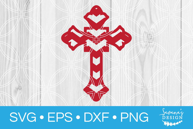 Red Chevron Cross SVG SavanasDesign 