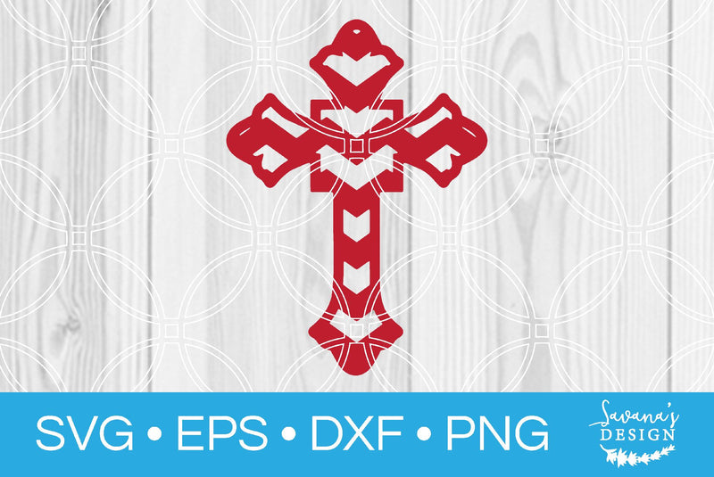 Red Chevron Cross - So Fontsy