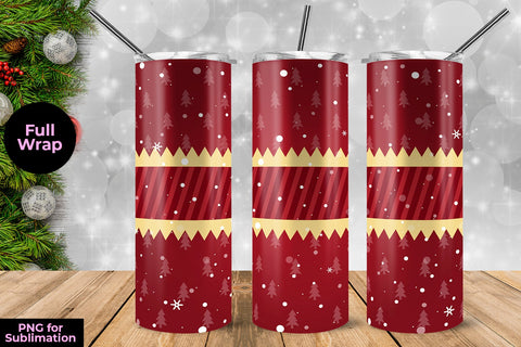 Red Christmas Tumbler Wrap Decor 20 oz for Sublimation Sublimation Sublimatiz Designs 